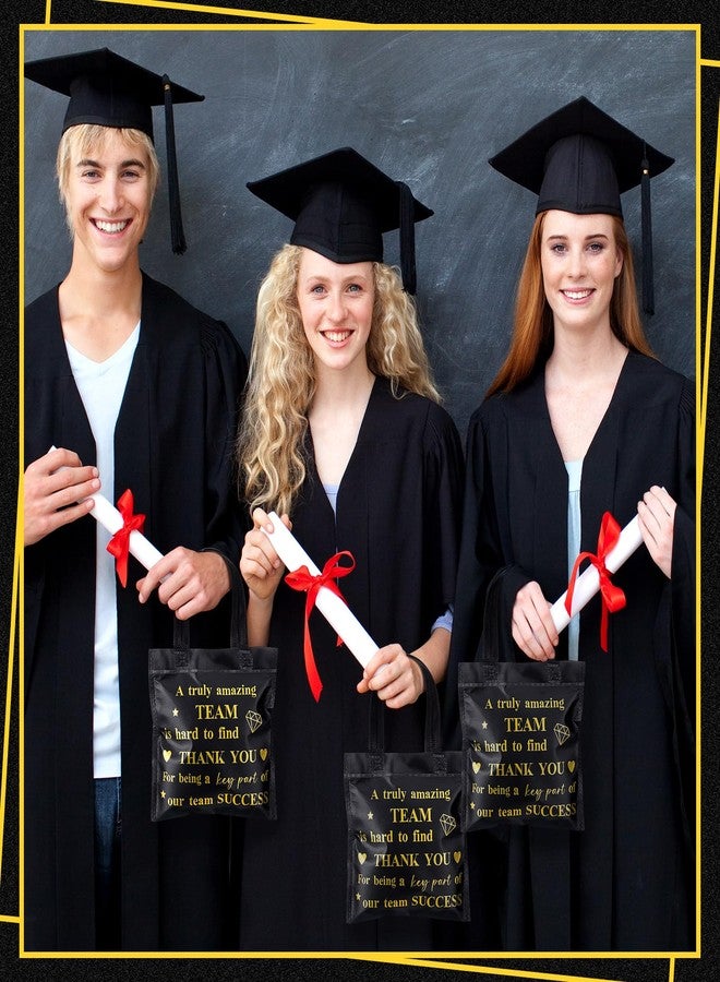 Clysee 50 Pcs Thank You Gift Bag Small Employee Team Appreciation Gift Bags Bulk with Handle Black Gold Inspirational 8 x 8 Inch Party Favor Staff Party - Image 5